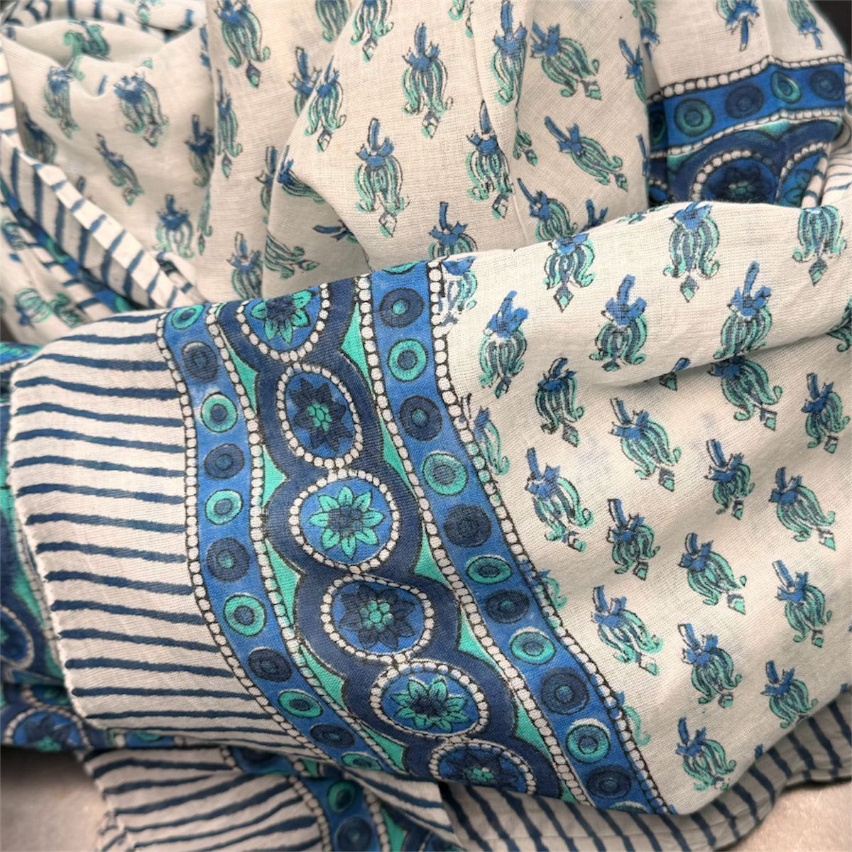 TELO PAREO FANTASIA AZZURRO RIGHE