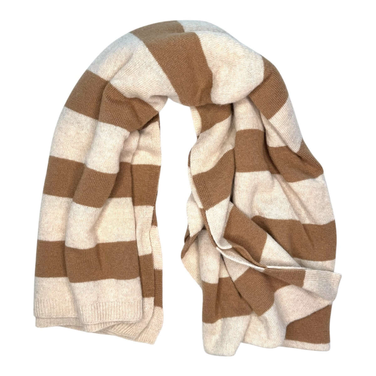 STOLA RIGHE BEIGE - CAMMELLO