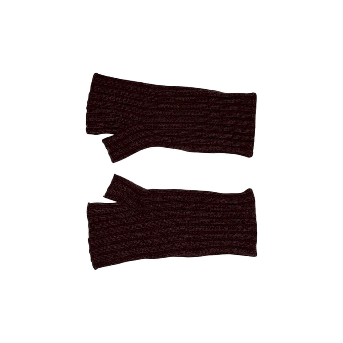 MANICOTTO CORTO COSTA CON POLLICE 100% LANA MERINO CIOCCOLATO