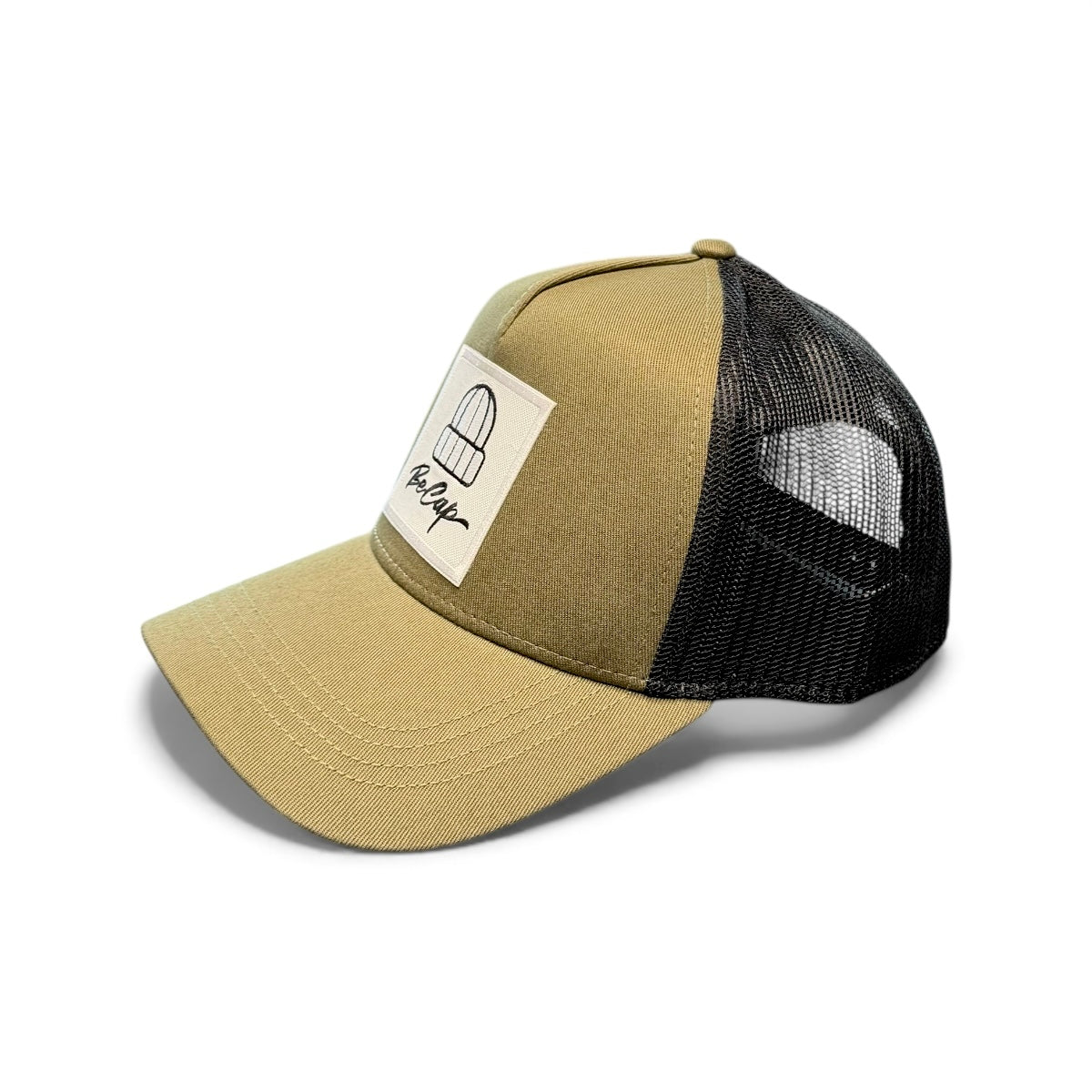 Cappello rapper logo becap lato oliva nero