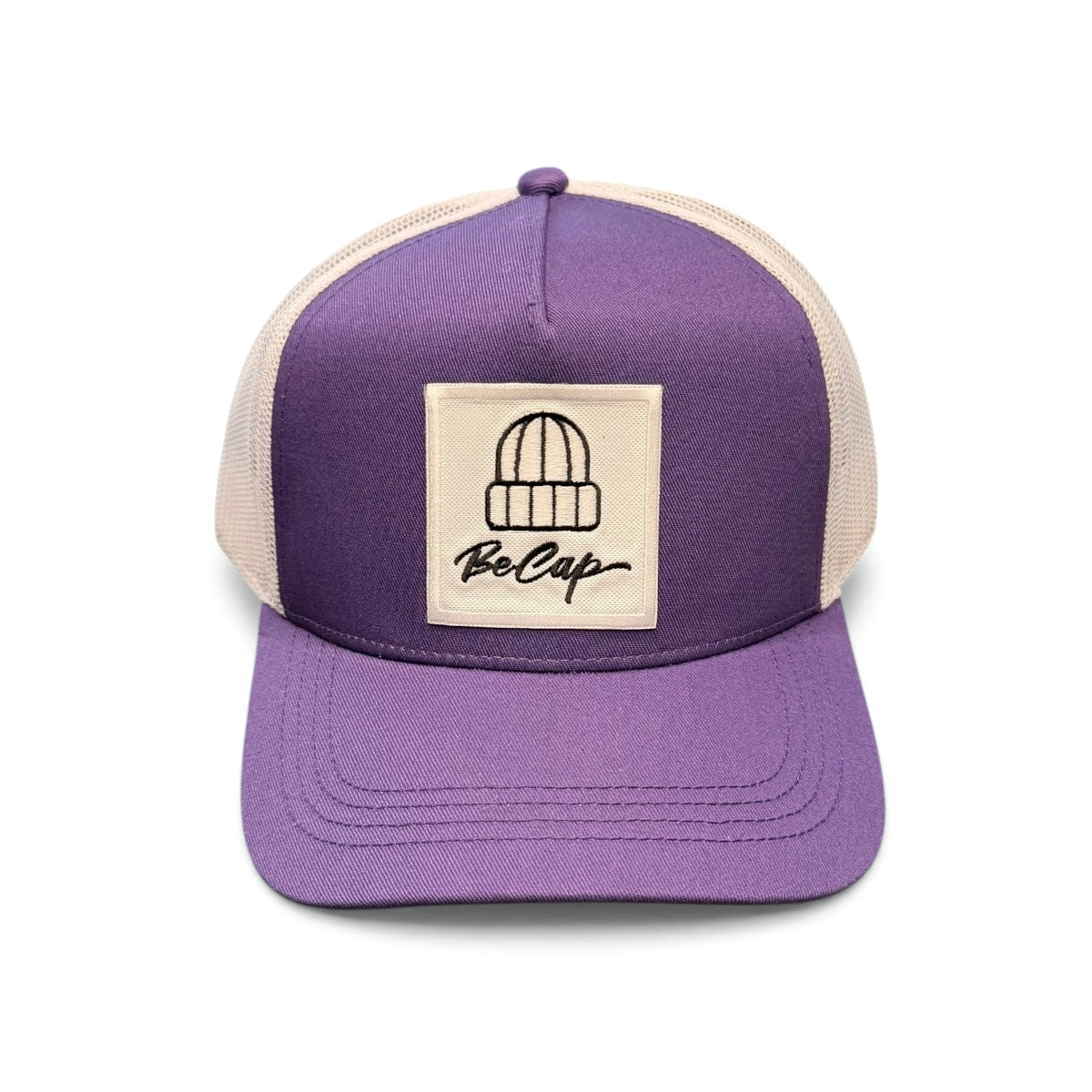 Cappello rapper logo becap viola bianco