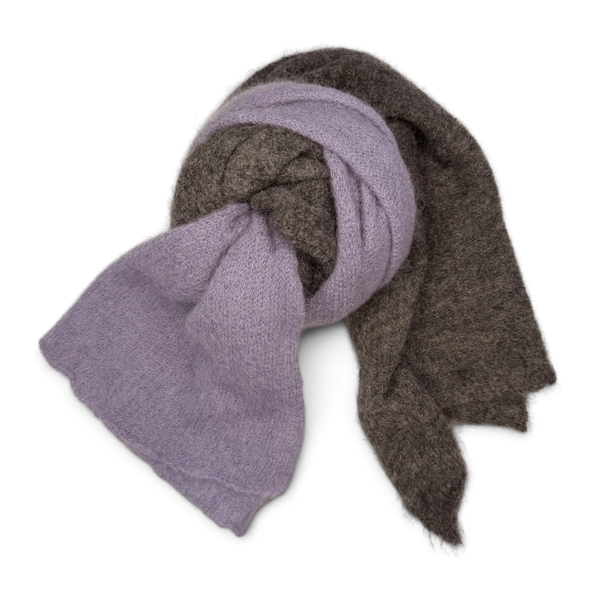 SCIARPA MAXI MOHAIR RIGA GRIGIO MELANGE - NUBE