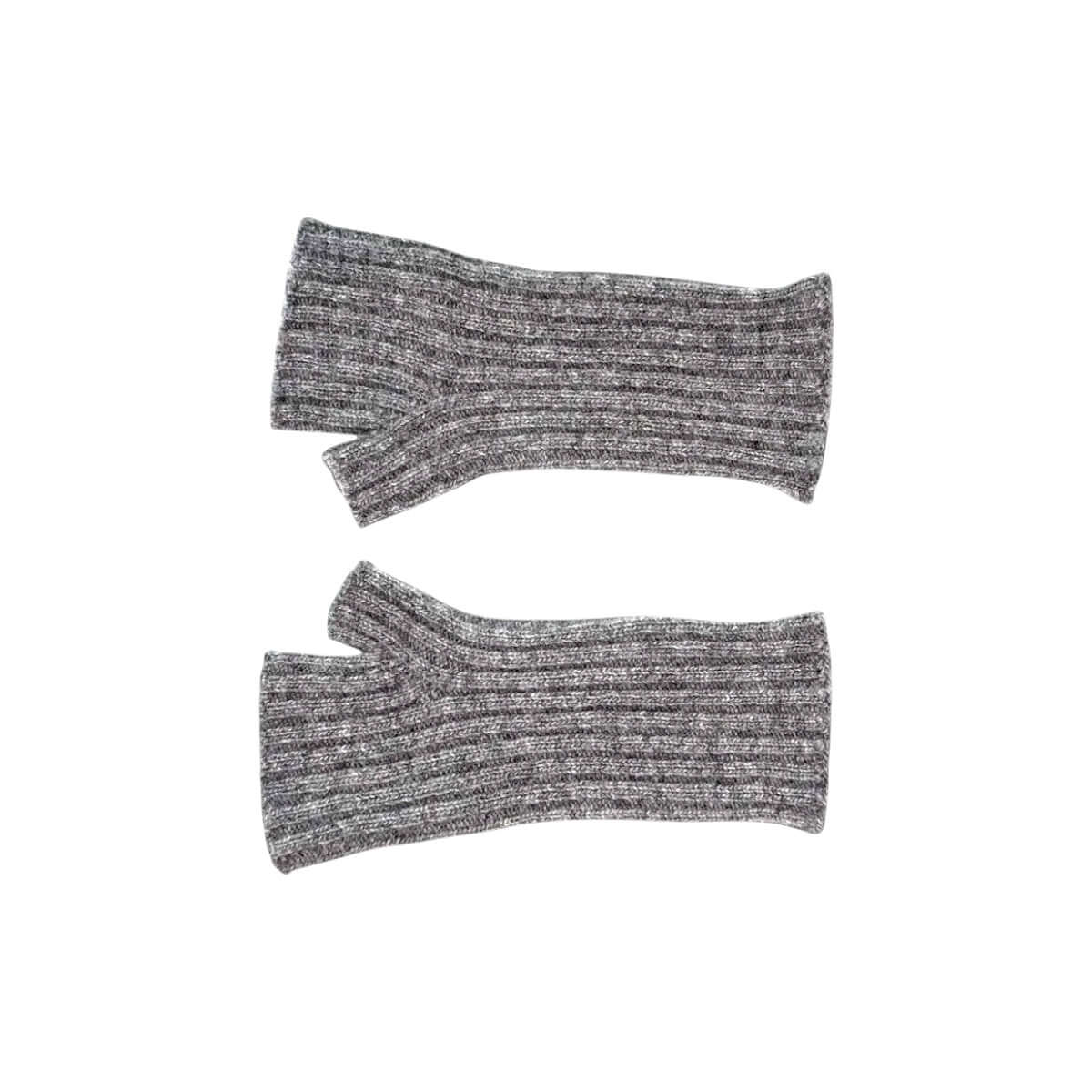 MANICOTTO CORTO COSTA CON POLLICE 100 LANA MERINO GRIGIO, guanti senza dita in lana merino, colore grigio.