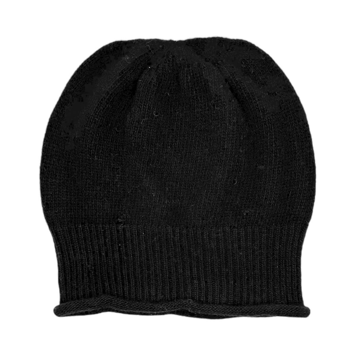CUFFIA RASATA 100 LANA MERINO NERO