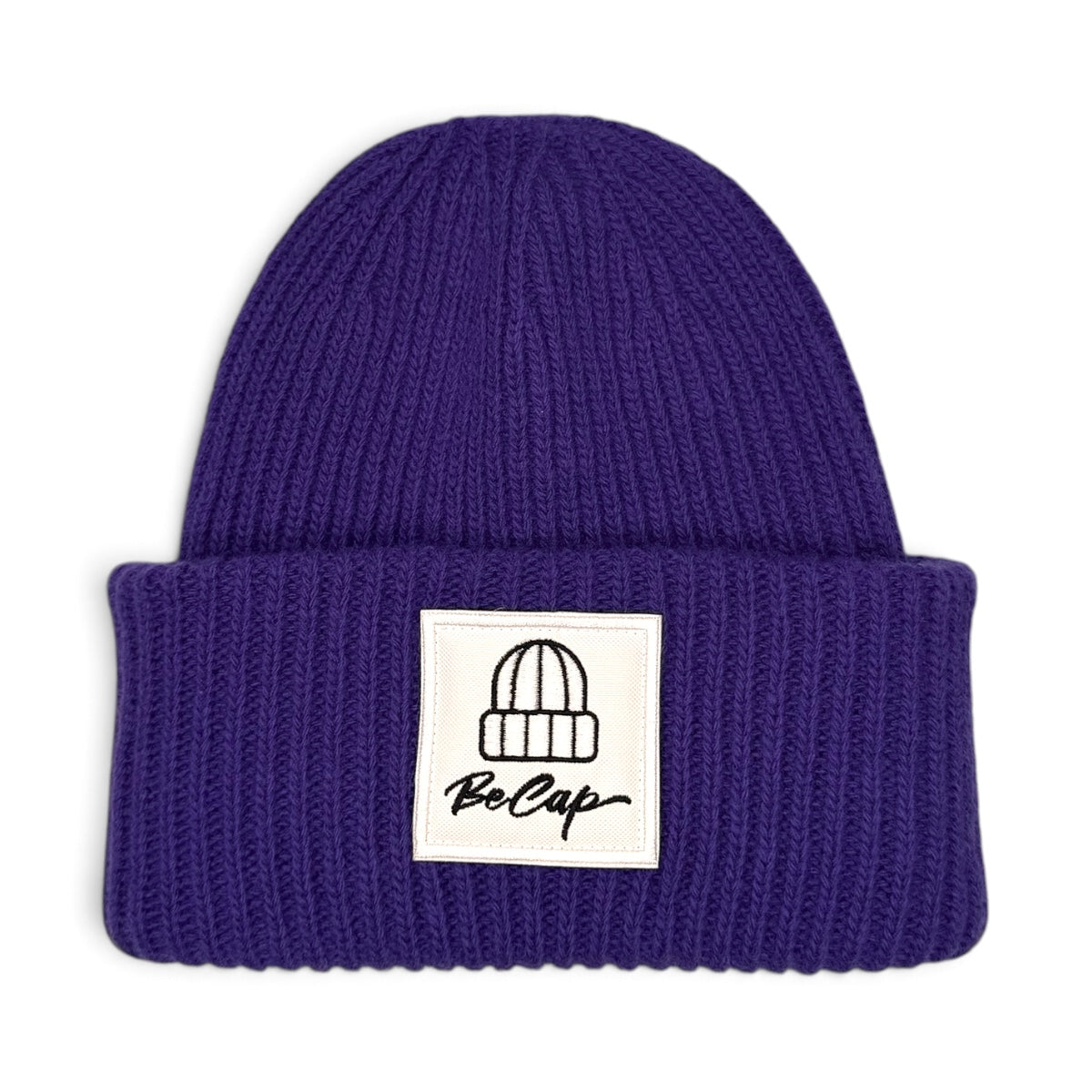 CUFFIA OVER 100% LANA MERINO LOGO BECAP VIOLETTA