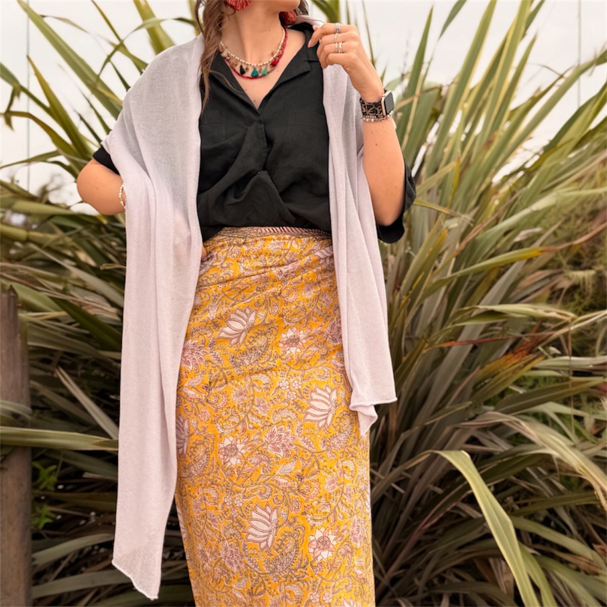 SCIARPA CREPE COTONE ARANCIO