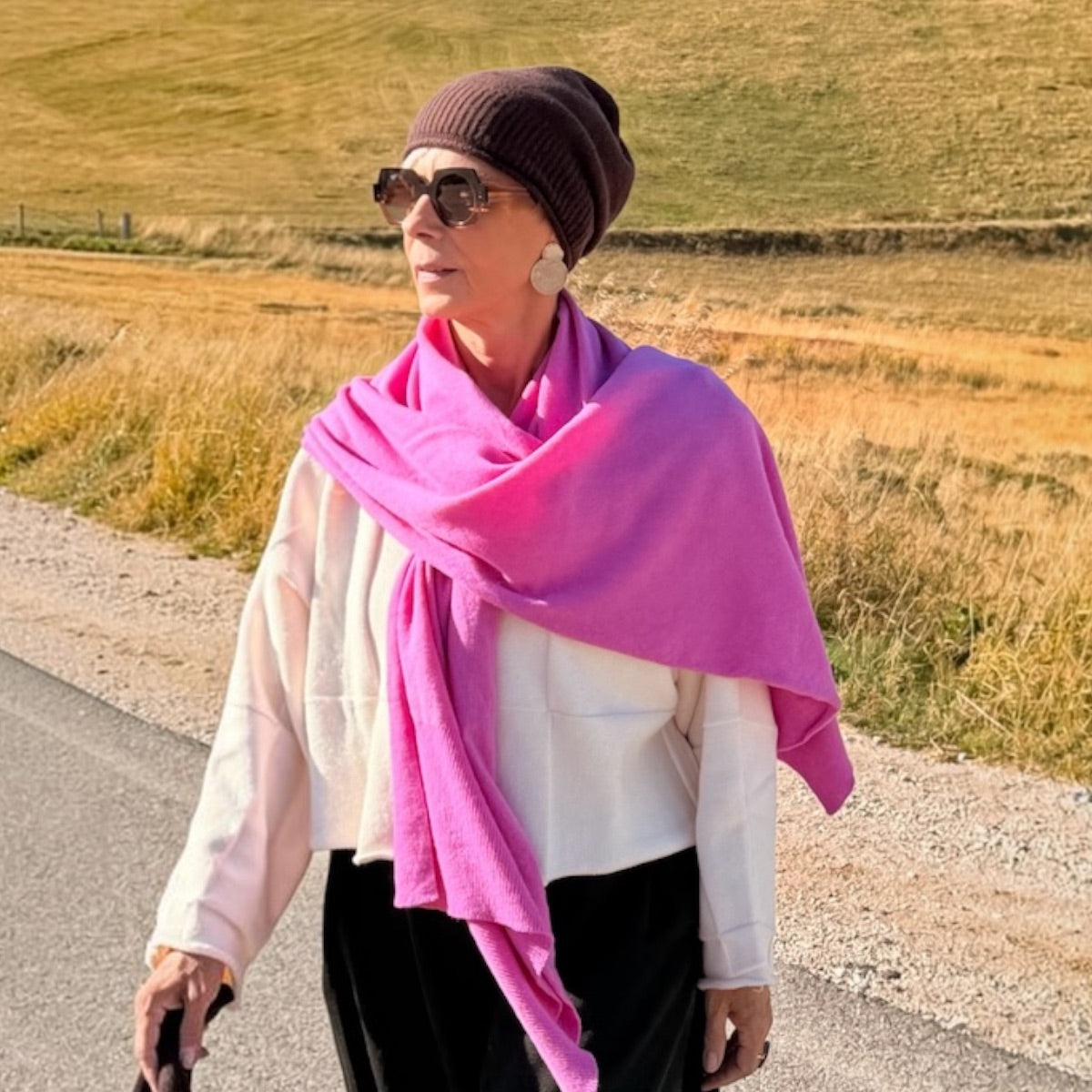 CUFFIA RASATA 100% LANA MERINO GRIGIO