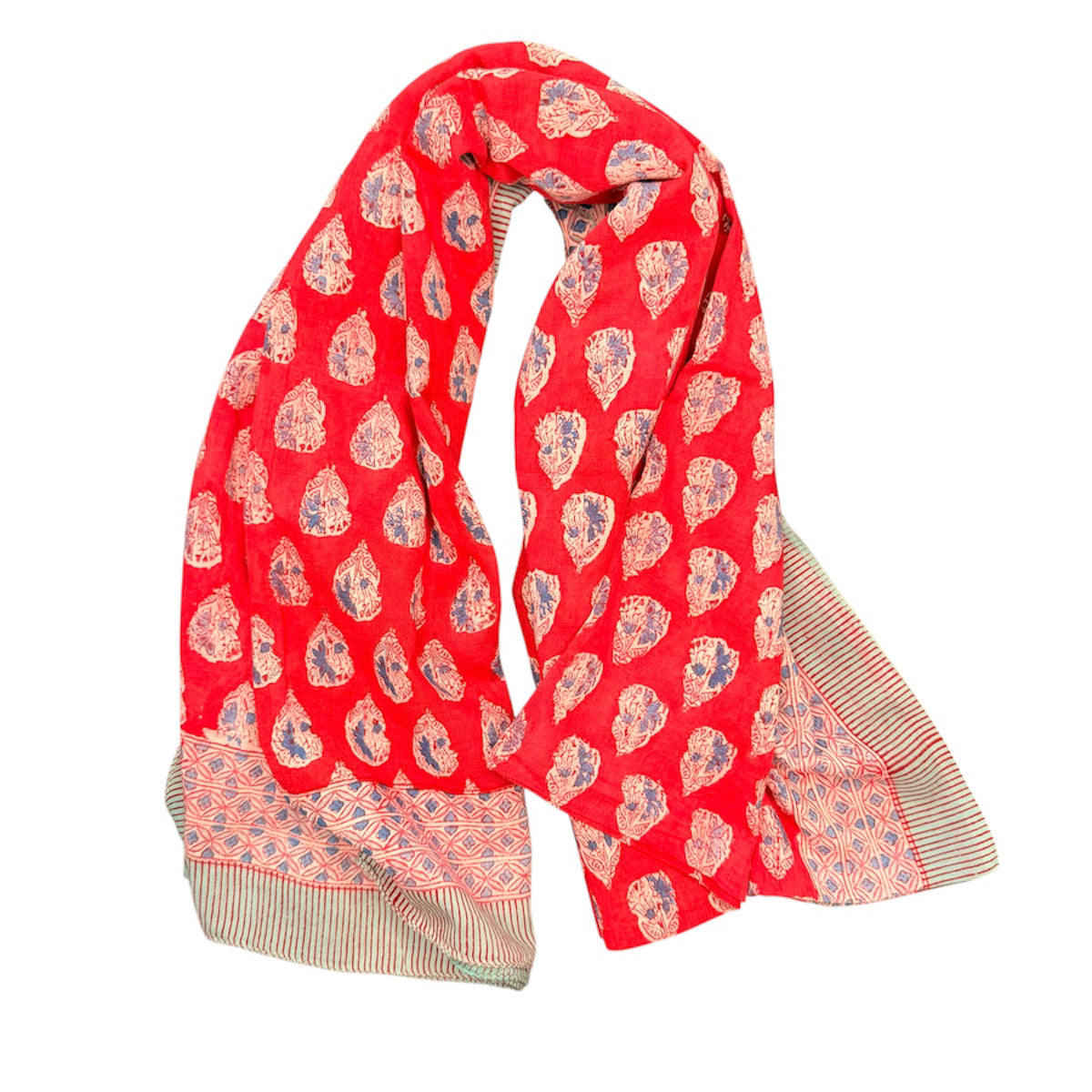 TELO PAREO FANTASIA ROSSO AZZURRO