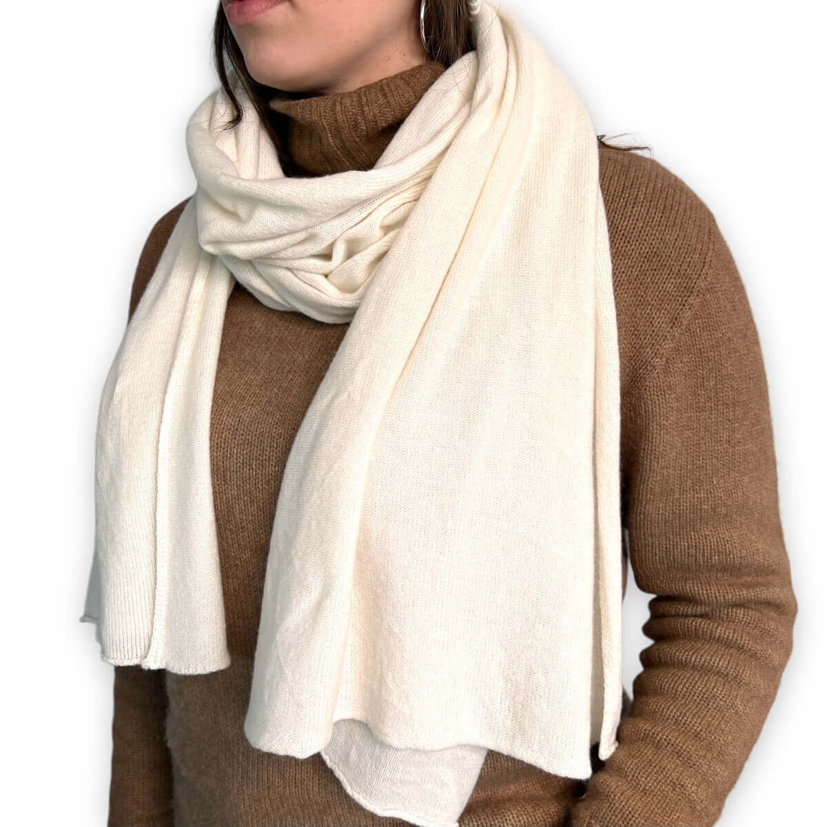 SCIARPA LIGHT 100% CASHMERE BIANCO LATTE