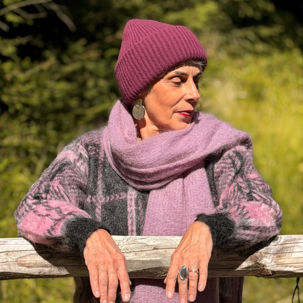 CUFFIA OVER 100% LANA MERINO BURGUNDY
