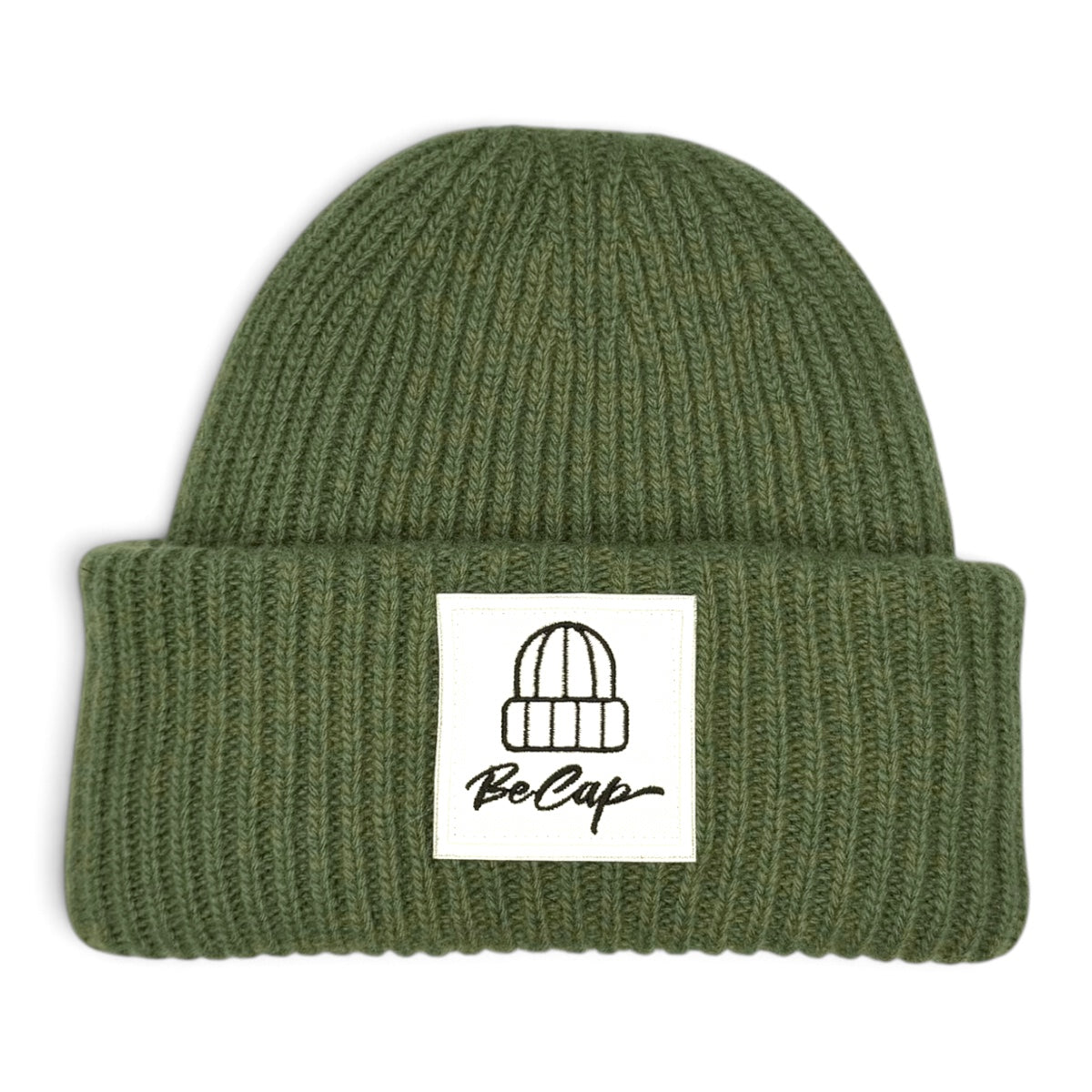 CUFFIA OVER 100% LANA MERINO LOGO BECAP MUSCHIO