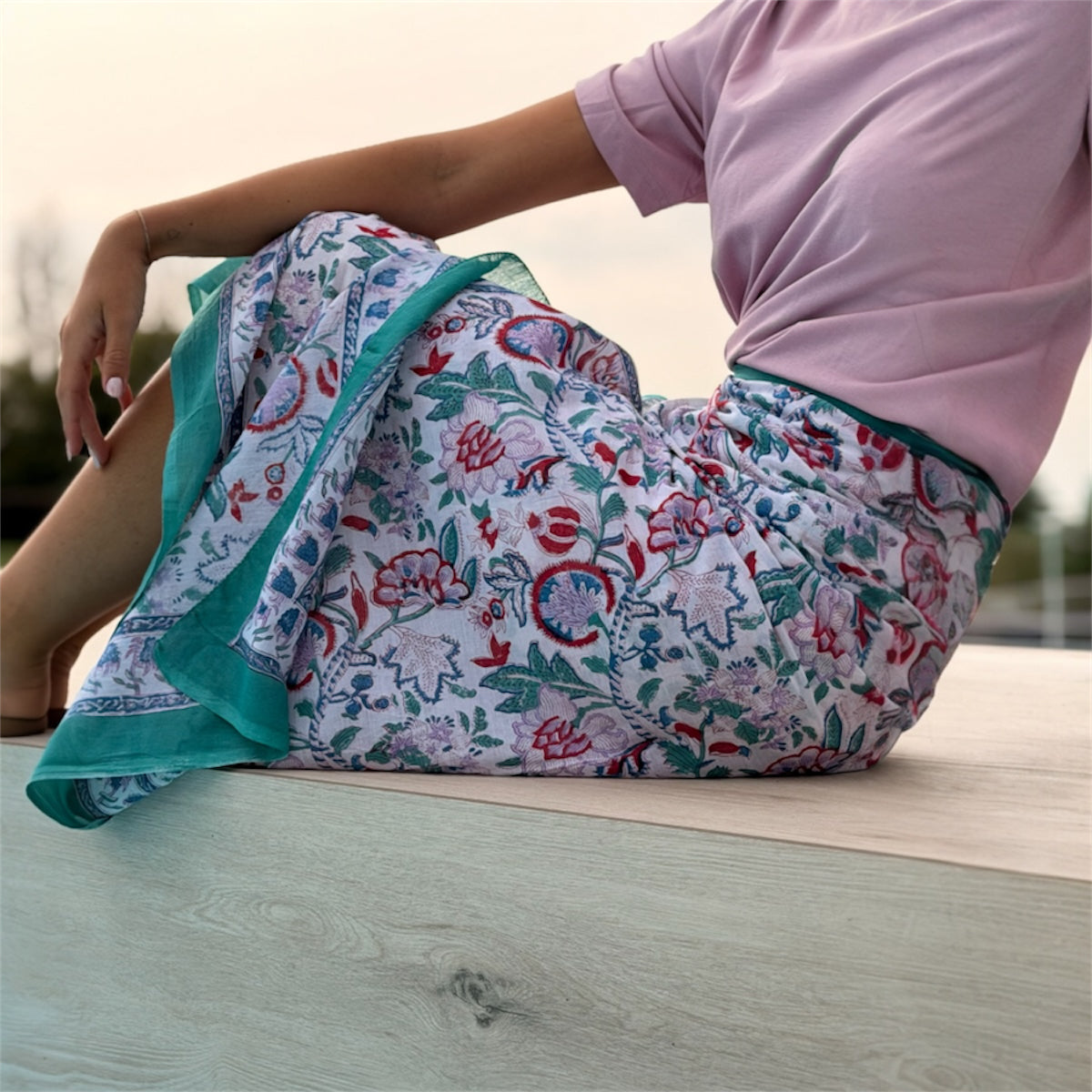 TELO PAREO FANTASIA SMERALDO ROSSO