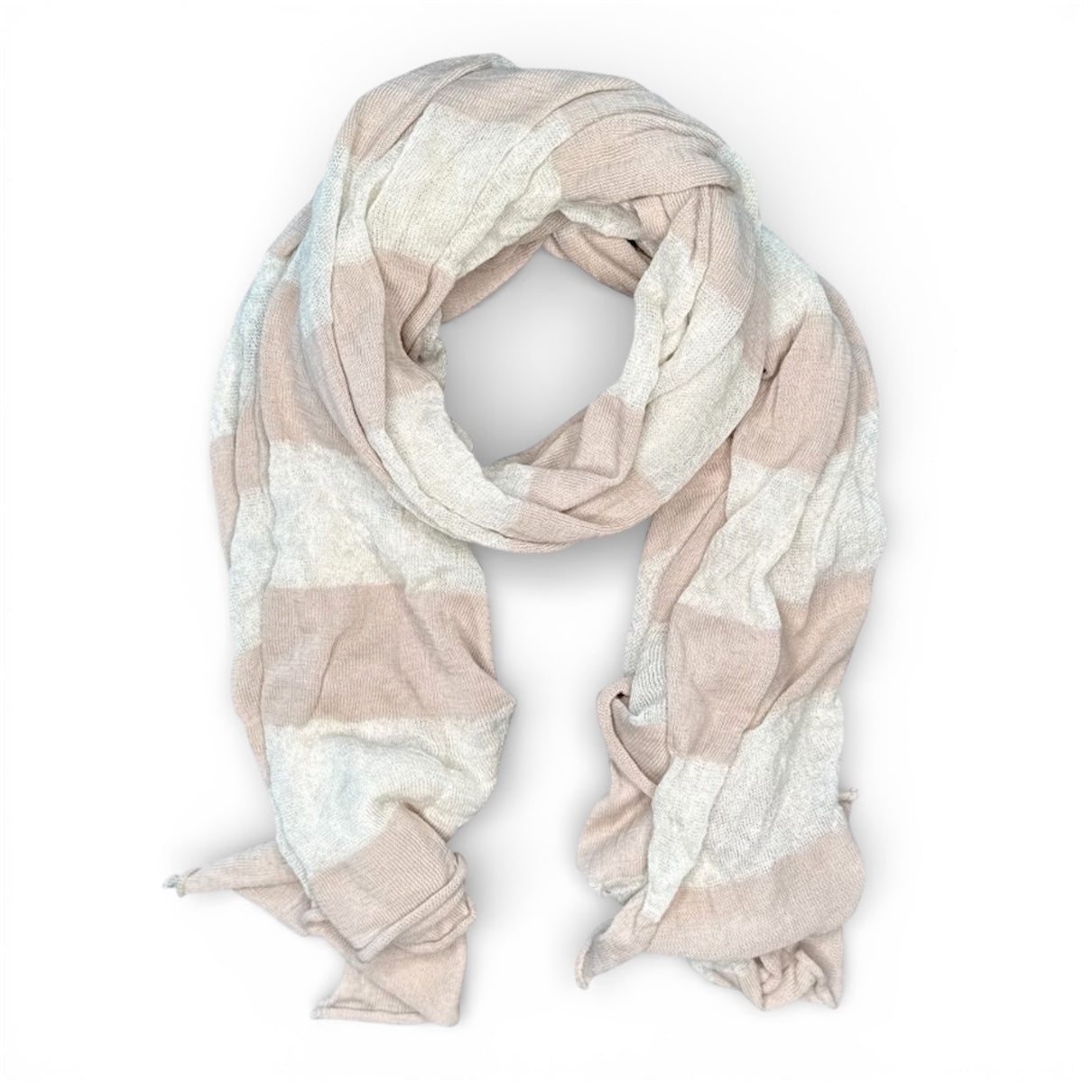 Stola riga cotone steel crema bianco