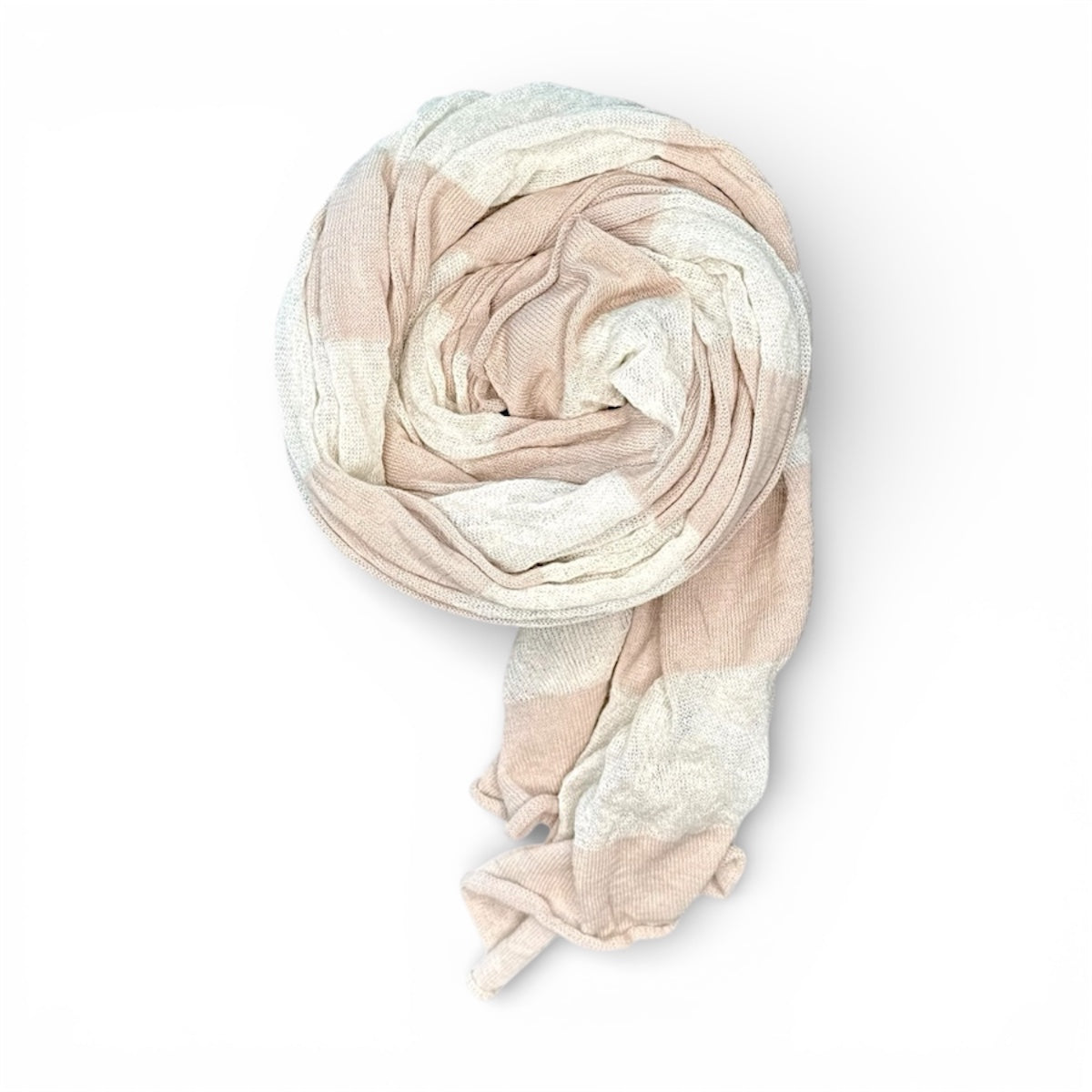 Stola riga cotone steel crema bianco dettaglio